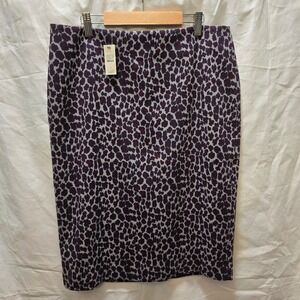 NWT Talbots Animal Print Pencil Skirt Womens 10 Career Casual Chic Leopard